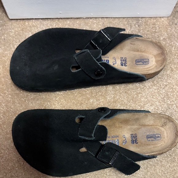 Birkenstock Kids Black Suede Slippers - Picture 2 of 4